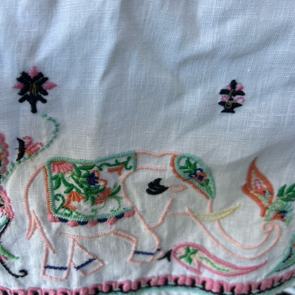 Calypso St Barth Linen Mini Dress Embroidered Swim Coverup Resortwear Sz M - Picture 4 of 10